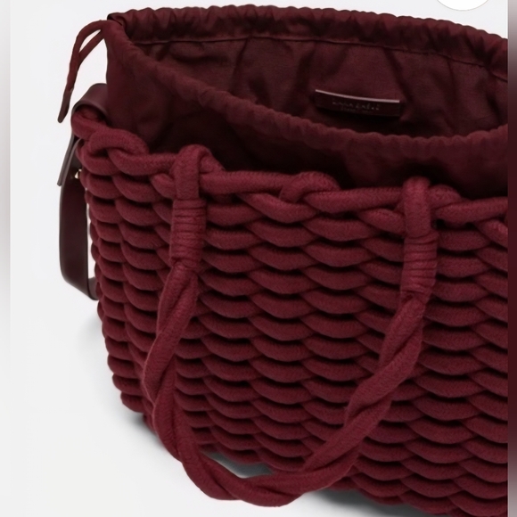 Zara Burgundy Braided Tote Bag - Picture 2 of 9